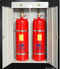 Gas fire extinguishing cabinet type pipeless network